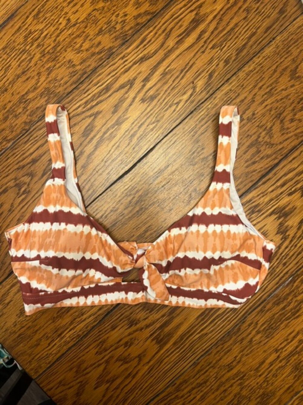 Women's Aerie's Swimsuit Top, Size XL, Brown w/tie in front, Padded cups, Ex Con